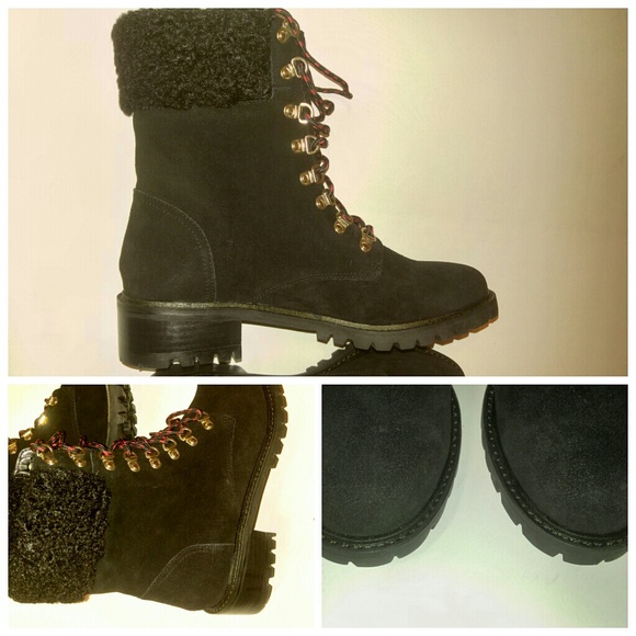 ๐NWOB Steven Black Suede "Lavar" Lace-Up Boots - Picture 4 of 5